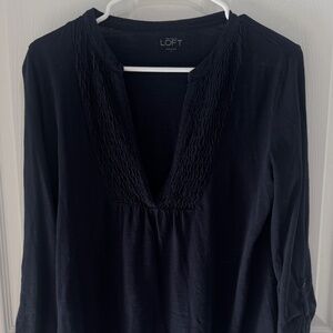 Navy blue LOFT women's blouse